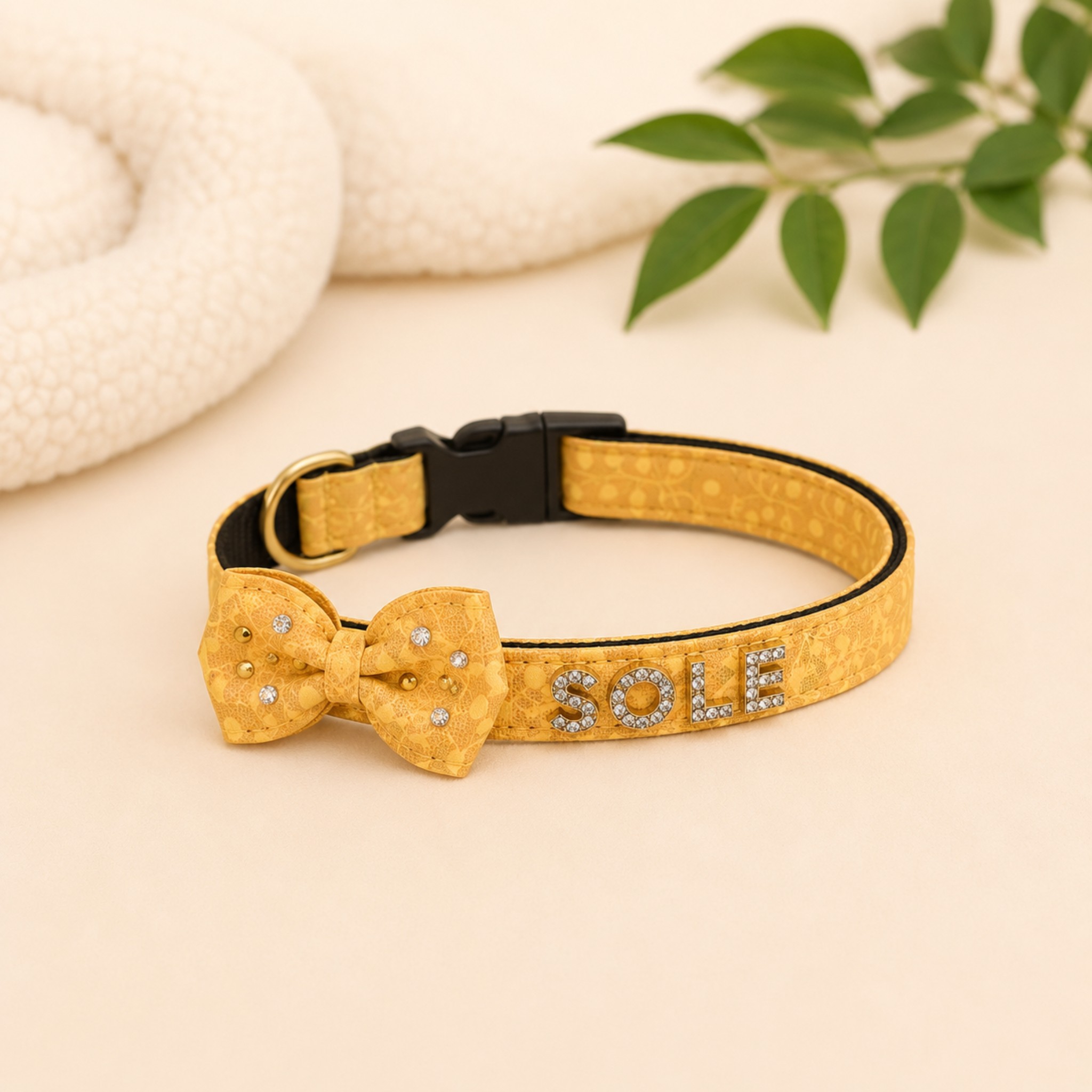 Set Collare e Guinzaglio Personalizzato con Fiocco e Charm